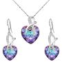 BriLove Women 925 Sterling Silver CZ Heart Necklace Earrings Set