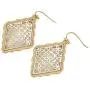 Allison Rose Atelier Womens Two Tone Dangle 1.5” Rounded Diamond shape Moroccan Filigree Earrings - Boho Fashion Statement Teardrop Earrings for Women