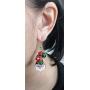 Santa Claus Red Green Christmas Jingle Bell Tinkle Cute Ornament Dangle Drop Earrings for Women Teen Girls Fish Hook Dangling Hanging Hypoallergenic Holiday Festival Party Jewelry Gift for Bff Sister