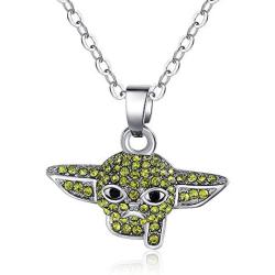 hanreshe Baby Master Necklace Crystals Master Skywalker Pendant Baby Mandalorian Jewelry Cosplay Costume Women Men Gift