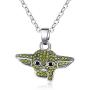hanreshe Baby Master Necklace Crystals Master Skywalker Pendant Baby Mandalorian Jewelry Cosplay Costume Women Men Gift