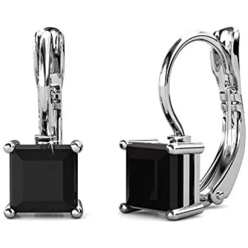 Cate & Chloe Samantha Sable 18k White Gold Plated Drop Earrings with Black Swarovski Crystal, Womens Gold Plated Black Diamond Earrings, Dangle Earrings for Women, Wedding Anniversary Cate & Chloe Samantha Sable 18k White Gold Plated Drop Earrings with Black Swarovski Crystal, Womens Gold Plated Black Diamond Earrings, Dangle Earrings for Women, Wedding Anniversary