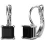 Cate & Chloe Samantha Sable 18k White Gold Plated Drop Earrings with Black Swarovski Crystal, Womens Gold Plated Black Diamond Earrings, Dangle Earrings for Women, Wedding Anniversary