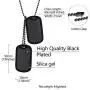 Richsteel Hip Hop Military Army Style Carbon Fiber/Bible/Bullet Dog Tags Pendant Necklace for Men Women Stainless Steel/18K Gold Plated Personalized ID/Name Jewelry (with Gift Box)