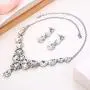 EVER FAITH Womens Wedding Jewelry Rhinestone Crystal Flower Teardrop Pendant Necklace Dangle Earrings Set EVER FAITH Womens Wedding Jewelry Rhinestone Crystal Flower Teardrop Pendant Necklace Dangle Earrings Set