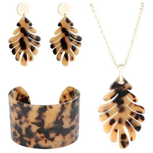 ORAZIO Acrylic Necklace Bracelet Earrings for Women Resin Statement Jewelry Set ORAZIO Acrylic Necklace Bracelet Earrings for Women Resin Statement Jewelry Set