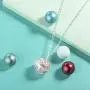 Harmony Ball Pregnancy Bola Necklace, AEONSLOVE Flower Harmony Ball Locket Music Angel Chime Caller Bell 20mm Mexican Bola Wishing Balls Pendant Necklaces Best Jewellery Gift for Pregnancy Mom Baby