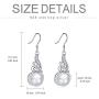 925 Sterling Silver Pearl Drop Earring White Pearl Dangle Earrings with Angel Wing Cubic Zirconia Silver Dangle Earring for Women