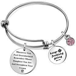 JQFEN Inspirational Jewelry Bracelets Whenever You Feel Overwhelmed Remember Inspirational Gift for Daughter