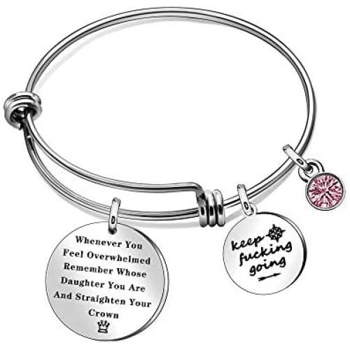 JQFEN Inspirational Jewelry Bracelets Whenever You Feel Overwhelmed Remember Inspirational Gift for Daughter