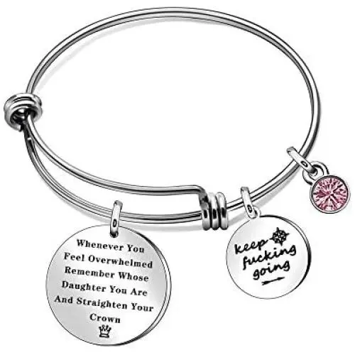 JQFEN Inspirational Jewelry Bracelets Whenever You Feel Overwhelmed Remember Inspirational Gift for Daughter