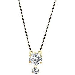 Efulgenz Indian Bollywood Traditional Gold Plated American Diamond CZ Mangalsutra Pendant Necklace Jewelry for Women
