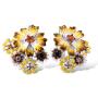 Santuzza Sunflower Drop Earrings Genuine 925 Sterling Silver Gorgeous Yellow Nano Cubic Zirconia Handmade Enamel Earring Jewelry For Women