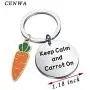 CENWA Carrot Pendant Jewelry Keep Calm and Carrot On Keychain Vegan Jewelry Vegetarian Gift Carrot Lover Gift