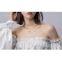 FAMARINE Gold Plated Choker Multi Layered Necklace for Women, Hammered Geometry Pendant Thick Chain Necklace for Women Teen Girls Fashion Jewelry Gift……