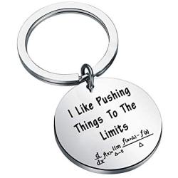 AKTAP Algebra Mathematics Gift Math Teacher Keychain I Like Pushing Things to The Limits Math Jewelry for Math Geek Mathematician Math Student Graduation Gift