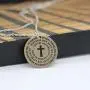 To Our Son Necklace. Gift for Son from Mom or Dad. Empowering Quotes Silver color 1'' Round Laser Engraved Cross Pendant. 20'' adjustable Quality Necklace. Perfect Present for Birthday or Graduation
