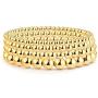 Gold Beaded Bracelets for Women, 14K Gold Plated Bead Ball Layered Bracelets Set Copper Beads Stackable Elastic Stretch Gold Bracelets Fashion Beaded Jewelry