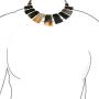 Bling Jewelry Natural Buffalo Horn Boho Tribal Fan Bib Collar Statement Necklace for Woman Adjustable