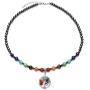 Jovivi Black Magnetic Hematite 7 Chakra Healing Balancing Therapy Energy Crystal Stretch Beads Bracelet & Tree of Life Necklace Pendant