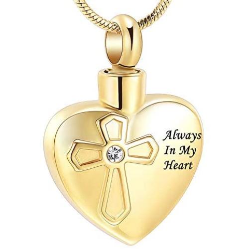 zeqingjw Always in My Heart Urn Necklace Cremation Jewelry for Ashes Pendants Memorial Lockets Keepsake Jewelry