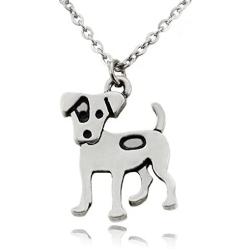 FTA Dog Necklace Paw Charm Dog Mom Gifts Silver Layered Pendants