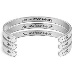 No Matter Where What When Bracelet 3 Best Friends Jewelry Long Distance Friendship Gift