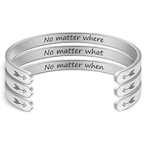 No Matter Where What When Bracelet 3 Best Friends Jewelry Long Distance Friendship Gift No Matter Where What When Bracelet 3 Best Friends Jewelry Long Distance Friendship Gift