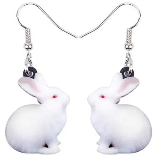 NEWEI Acrylic Easter Hare Rabbit Bunny Earrings Dangle Drop Cute Animal Pet Jewelry For Women Girl Charm NEWEI Acrylic Easter Hare Rabbit Bunny Earrings Dangle Drop Cute Animal Pet Jewelry For Women Girl Charm