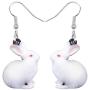 NEWEI Acrylic Easter Hare Rabbit Bunny Earrings Dangle Drop Cute Animal Pet Jewelry For Women Girl Charm