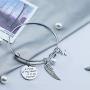 Memorial Initial Bracelet Sympathy Gifts A Piece of My Heart is in Heaven Memory Jewelry with Initial Loss Condolences Gifts
