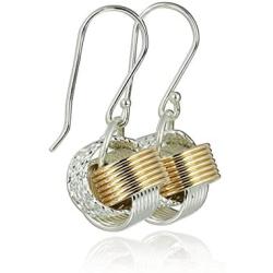 Exclusive Design Two Tone 925 Sterling Silver & 14k Gold Filled Love Knot Earrings