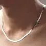 GM JEWELRY 14K White Gold Plated Flat Herringbone Magic Chain Necklace 20 for Men Women Unisex Teens GM JEWELRY 14K White Gold Plated Flat Herringbone Magic Chain Necklace 20 for Men Women Unisex Teens