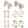 Goerhsjie 16G Ear Cartilage Earrings Hoop Helix Piercing Jewelry Tragus Earrings Cartilage Stud for Men Women Cubic Zirconia Inlaid 6 Pairs
