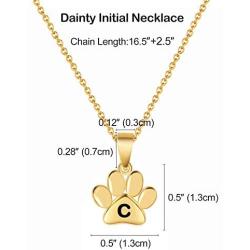 ERPELS Dog Mom Necklace for Women Dainty Gold Initial Letter Paw Print Necklace Pet Dog Mom Gifts for Dog Lovers