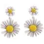 MFHUNX Daisy Earrings 925 Sterling Silver Needle Studs Tiny Flower Earrings Jewelry Gift for Women Girls (White)
