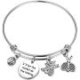 AKTAP Tennis Lovers Gift Tennis Bracelet I’ll Let The Racket Do The Talking Tennis Rackets Charm Bracelet Tennis Players Jewelry Tennis Gift for Tennis Coach Tennis Teams