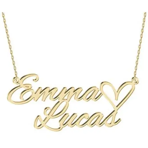 Joelle Jewelry Design Sterling Silver Layered Choker Name Necklace Personalized with Heart, Custom Nameplate Pendant 18K Gold Plated Joelle Jewelry Design Sterling Silver Layered Choker Name Necklace Personalized with Heart, Custom Nameplate Pendant 18K Gold Plated