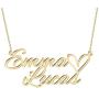 Joelle Jewelry Design Sterling Silver Layered Choker Name Necklace Personalized with Heart, Custom Nameplate Pendant 18K Gold Plated