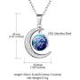 Custom4U Moon Necklace for Women-Dainty New Moon Pendant Engraving Text Zodiac/Celtic Knot/Photo Necklace Personalized Stainless Steel with Chain 20'' Lucky Charm Jewelry Birthday Gifts for Her