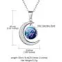 Custom4U Moon Necklace for Women-Dainty New Moon Pendant Engraving Text Zodiac/Celtic Knot/Photo Necklace Personalized Stainless Steel with Chain 20'' Lucky Charm Jewelry Birthday Gifts for Her