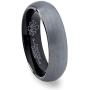 Oceanus Tungsten Rings for Men Women Wedding Engagement Band Brushed Black 6mm or 8mm