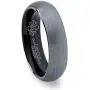 Oceanus Tungsten Rings for Men Women Wedding Engagement Band Brushed Black 6mm or 8mm
