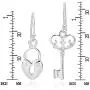 Key to My Loving Heart Lock .925 Sterling Silver Dangle Earrings Key to My Loving Heart Lock .925 Sterling Silver Dangle Earrings