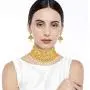 Aheli Indian Wedding Designer Faux Kundan Encrusted Choker Necklace with Maang Tikka Set Party Ethnic Fashion Jewelry for Women Aheli Indian Wedding Designer Faux Kundan Encrusted Choker Necklace with Maang Tikka Set Party Ethnic Fashion Jewelry for Women
