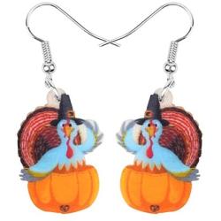 NEWEI Acrylic Thanksgiving Anime Turkey Earrings For Women kid Girl Fashion Charm Jewelry Gifts