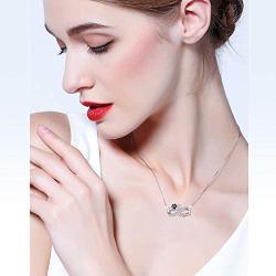 JZMSJF 925 Sterling Silver I Love You Mom Love Heart Necklace Dog Mom Animal Paw Print Pendant for Mother Women Girls