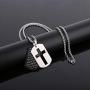 P. BLAKE Stainless Steel Dog Tag Cross Necklace for Men Boys Lord’s Prayer Pendant with Wheat Chain 24 Inches