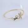 MANZHEN Crystal Mom and Baby Dragonfly Bangle Bracelet Insect Jewelry