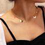 Haloty Butterfly Necklaces Short Star Necklace Chain for Women and Girls